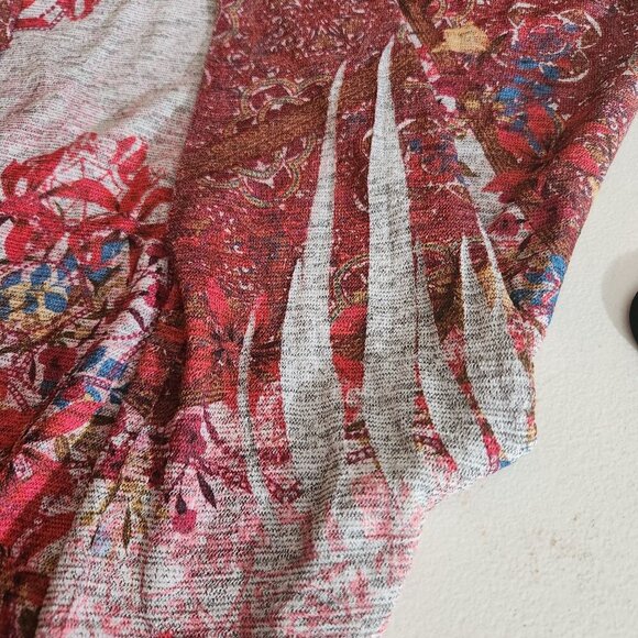 Rebecca Malone Blouse Womens Medium Floral Print Henley Neckline - Picture 11 of 13